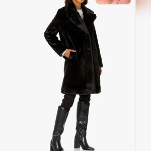 New W/ Tags - The Drop Women's Kiara Stunning Loose-Fit Long Faux Fur Coat